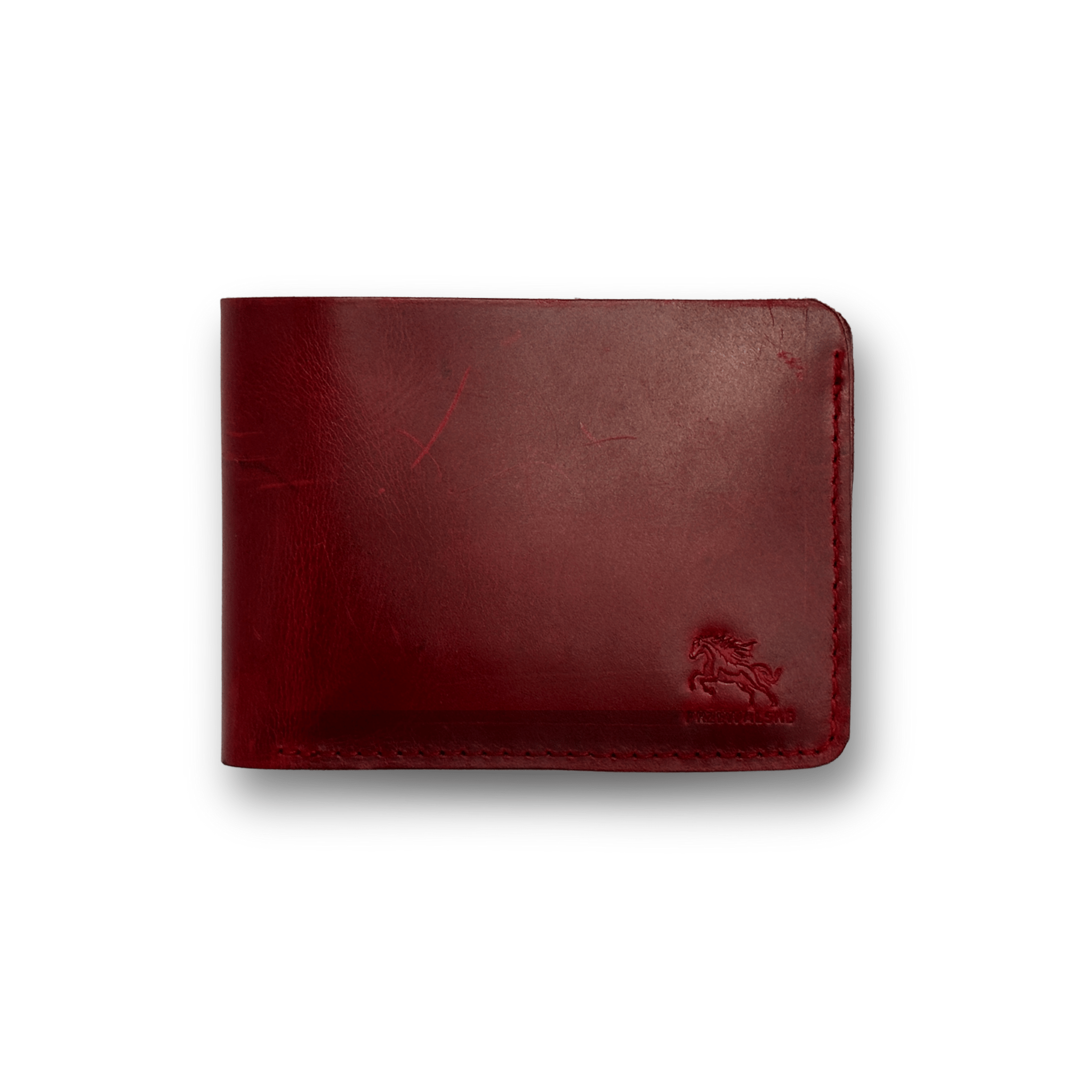 Classic Prestige | Bi - Fold Crazy Horse Leather Wallet | Bold Red Edition - Przewalske