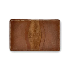 Mini Card Holder – Ultra Slim & Compact | Crazy Horse Leather | Vintage Brown - Przewalske