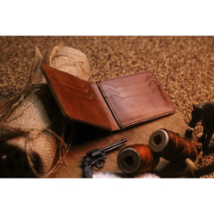 Rustic Elegance | Bi - Fold Crazy Horse Leather Wallet | Vintage Two - Tone - Przewalske