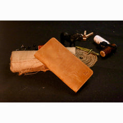 Sunlit Stretch | Classic Masterpiece | Long Leather Wallet | Camel - Przewalske