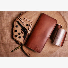 Vintage Elite | Classic Masterpiece | Semi - Long Leather Wallet | Two - Tone Brown - Przewalske