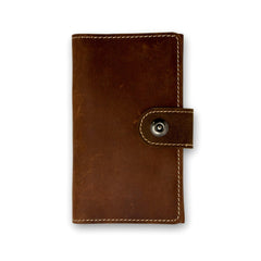 Voyager’s Companion | Premium Leather Mobile & Passport Wallet | Maroon & Dark Brown - Przewalske