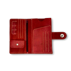 Voyager’s Companion | Premium Leather Mobile & Passport Wallet | Maroon & Dark Brown - Przewalske
