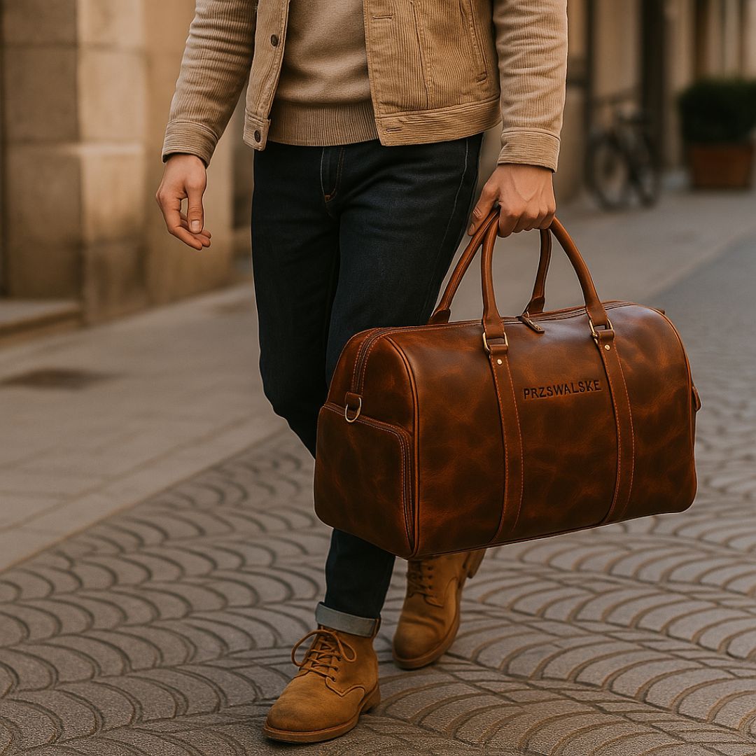 Duffle Bag for Men – Premium Leather Travel Bag | Handmade Leather Duffel Bag - Przewalske