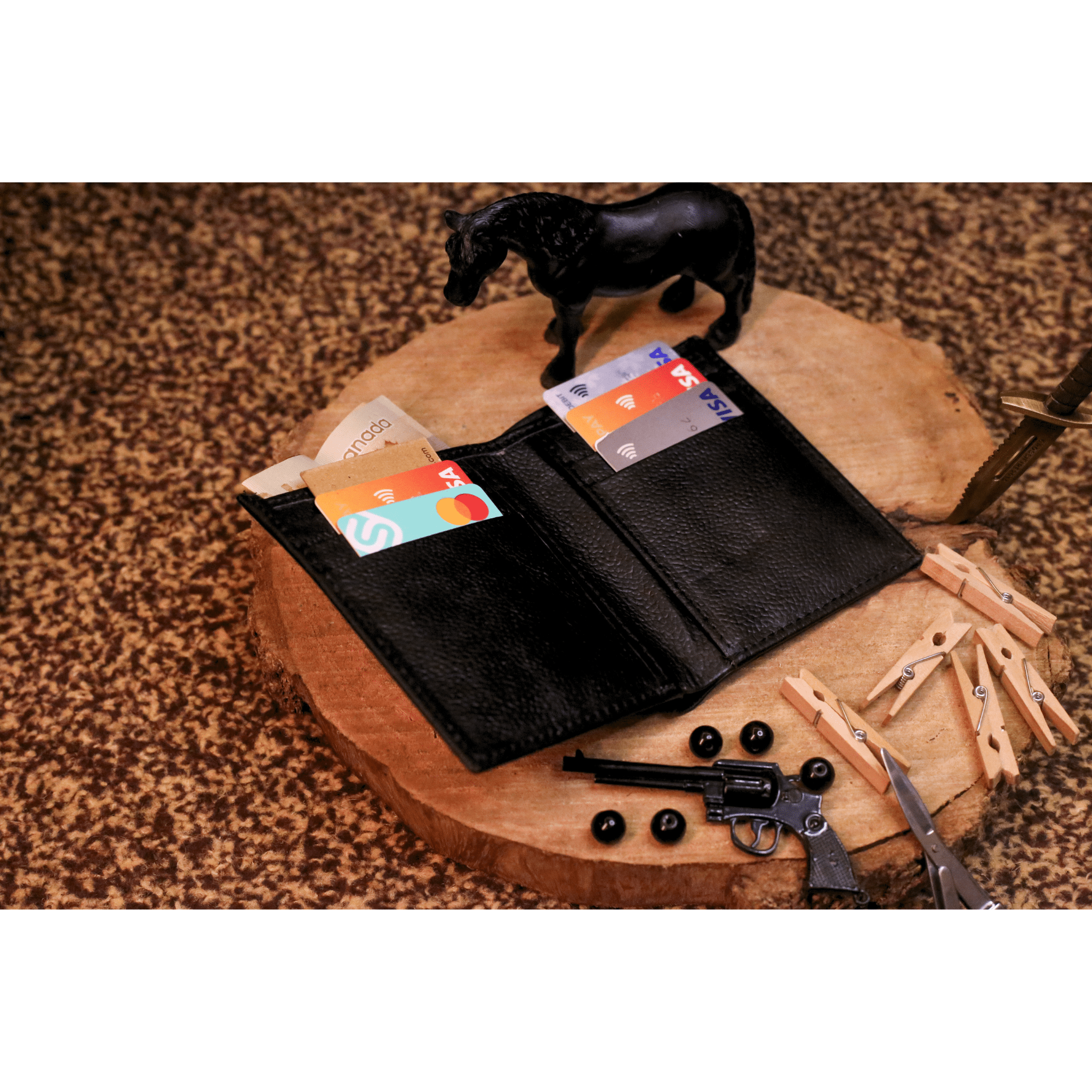 Elegance Redefined | Signature Full - Grain Leather Wallet | Rich Black & Dark Brown - Przewalske