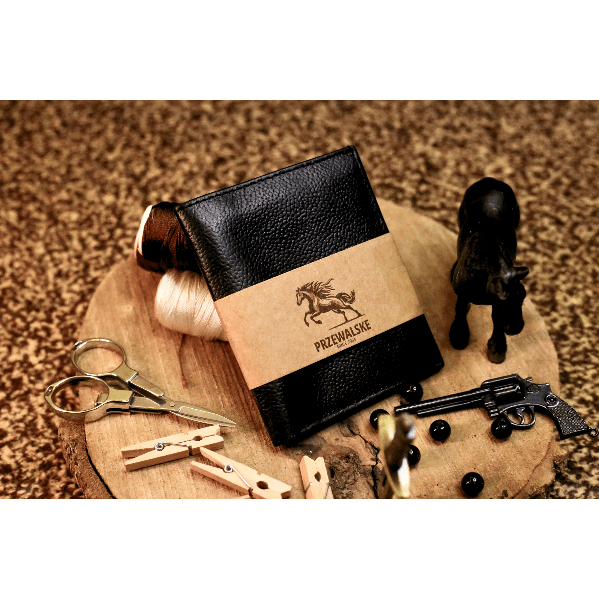 Elegance Redefined | Signature Full - Grain Leather Wallet | Rich Black & Dark Brown - Przewalske