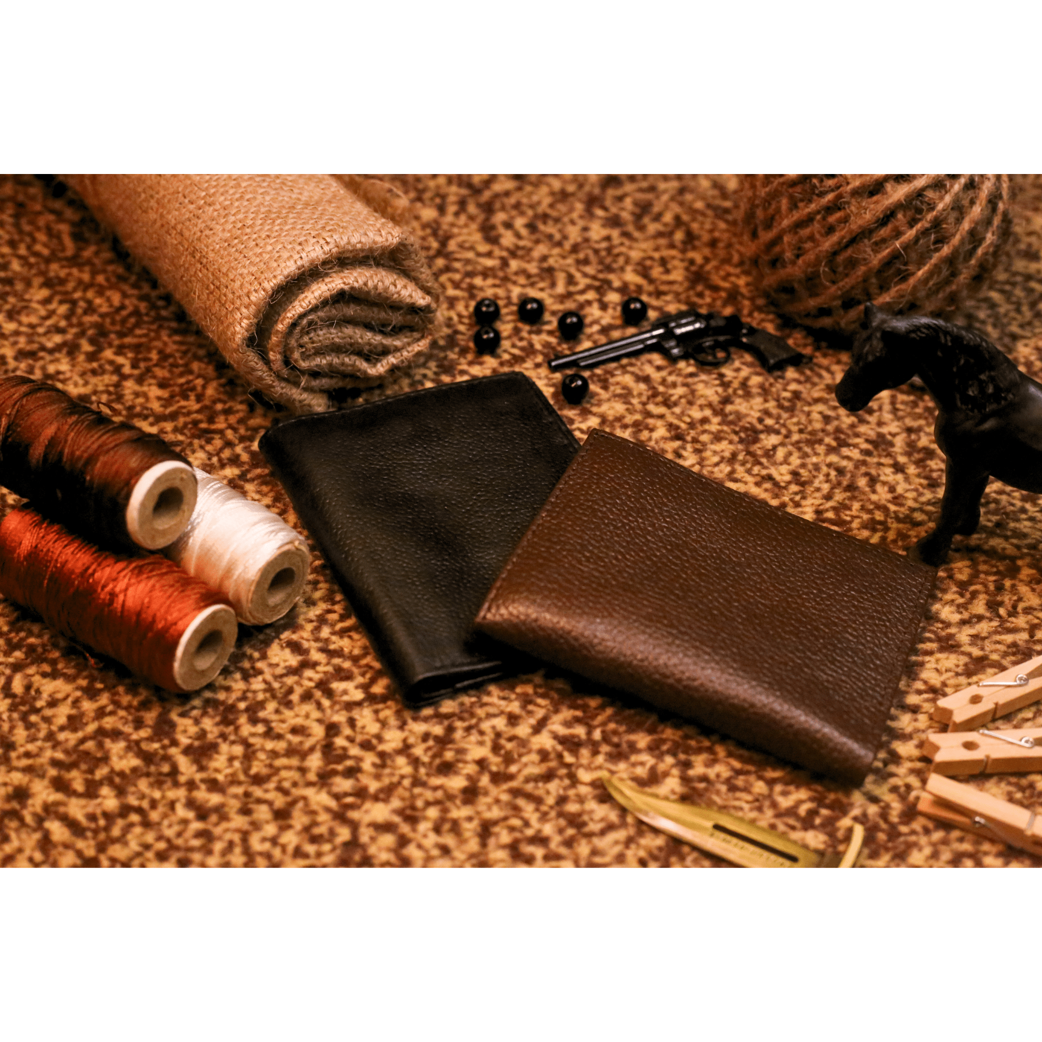 Elegance Redefined | Signature Full - Grain Leather Wallet | Rich Black & Dark Brown - Przewalske