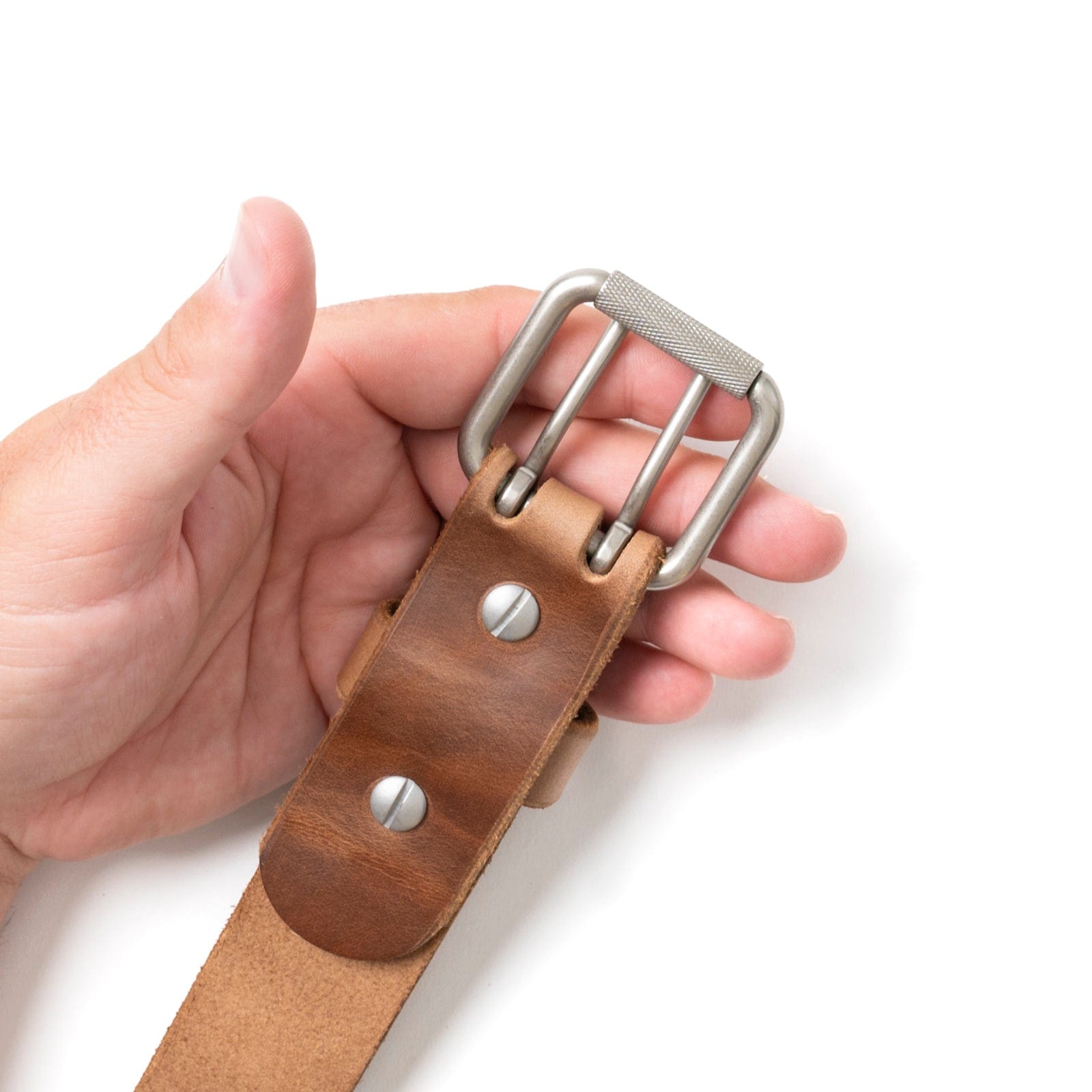 Leather 2 Prong Belt - Natural