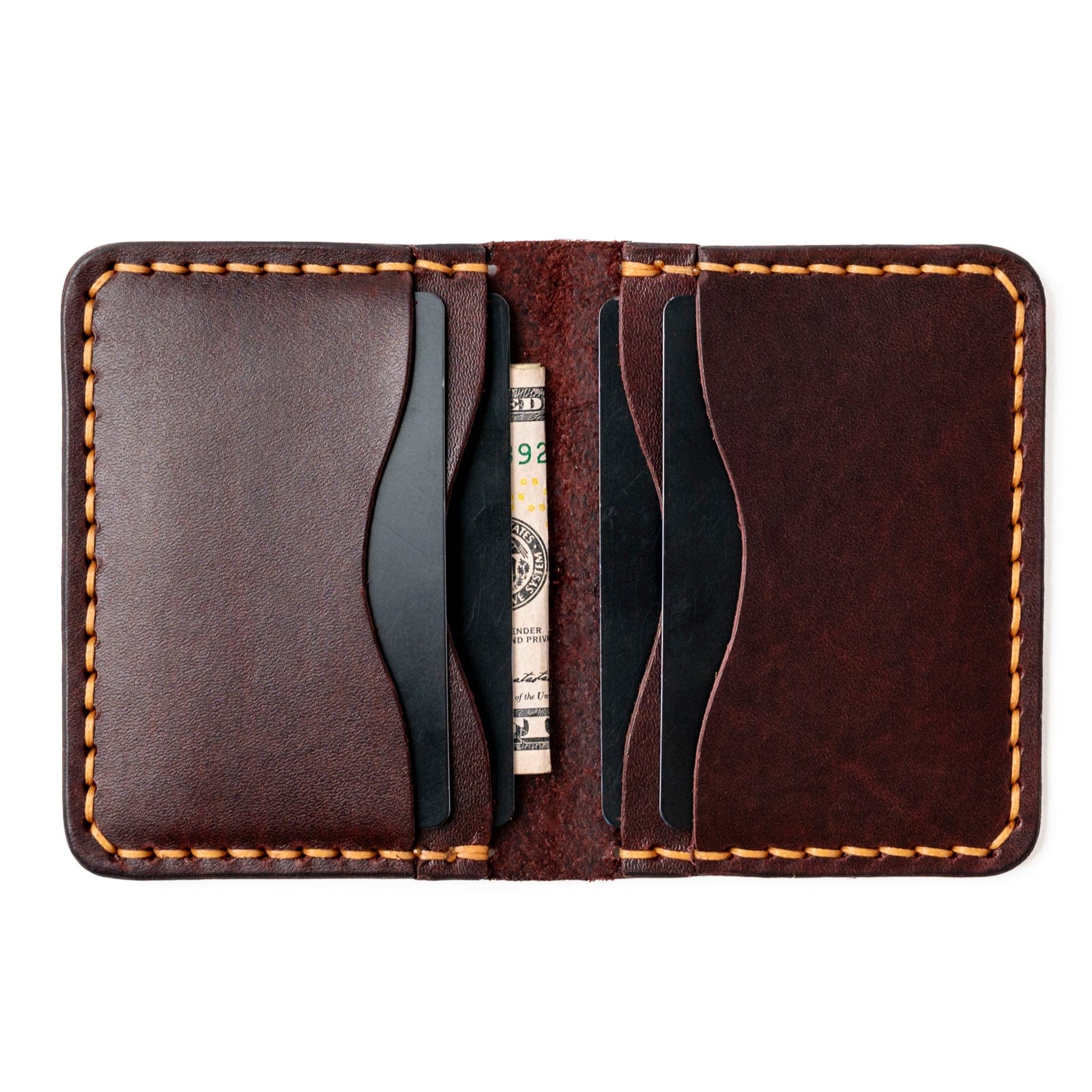 Leather 5 Card Wallet - Oxblood