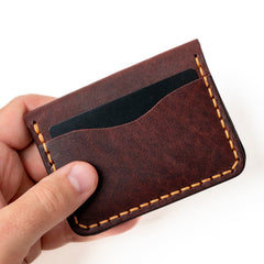 Leather 5 Card Wallet - Oxblood