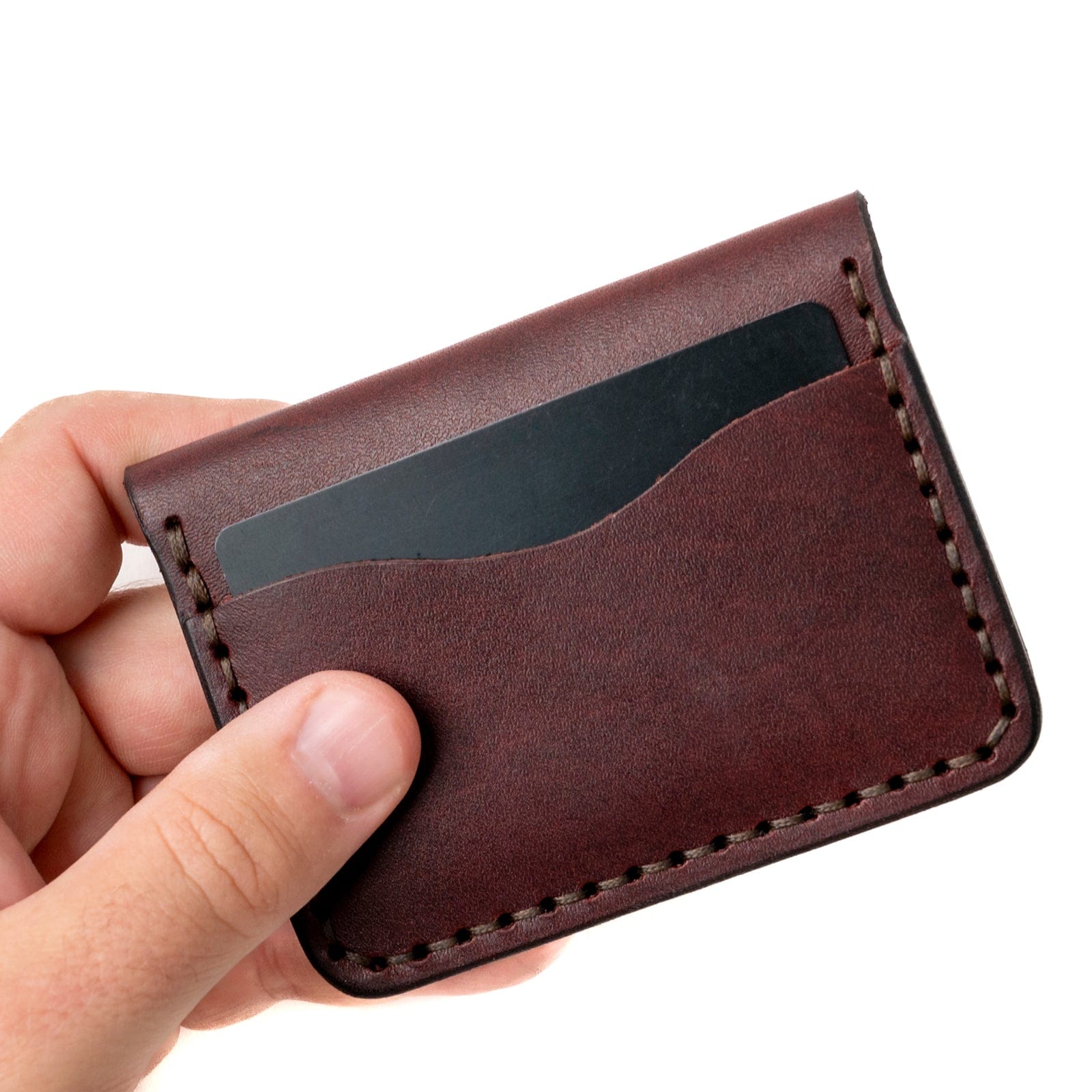 Leather 5 Card Wallet - Oxblood