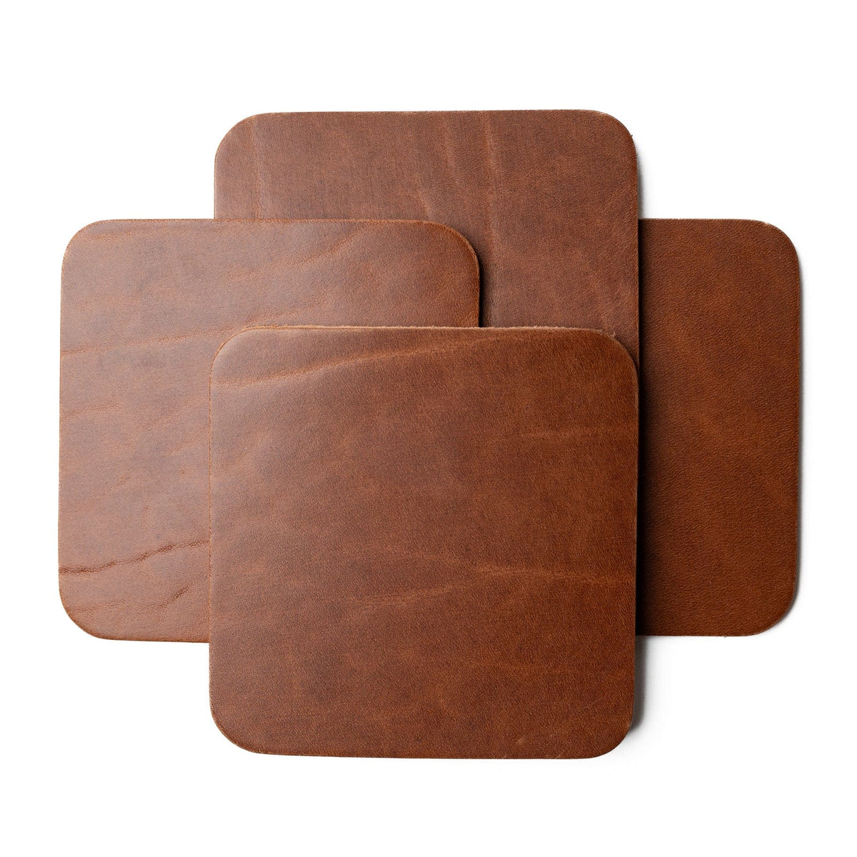 Leather Coasters 4 Pack - Square Blank - Natural