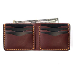 Traditional Bifold Leather Wallet - Oxblood