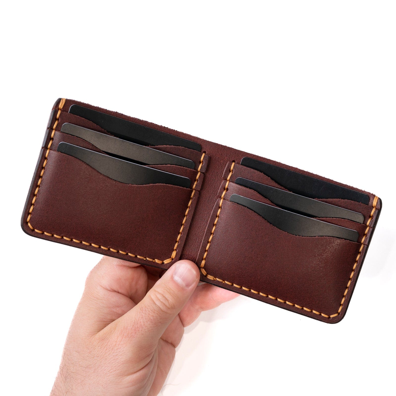 Traditional Bifold Leather Wallet - Oxblood