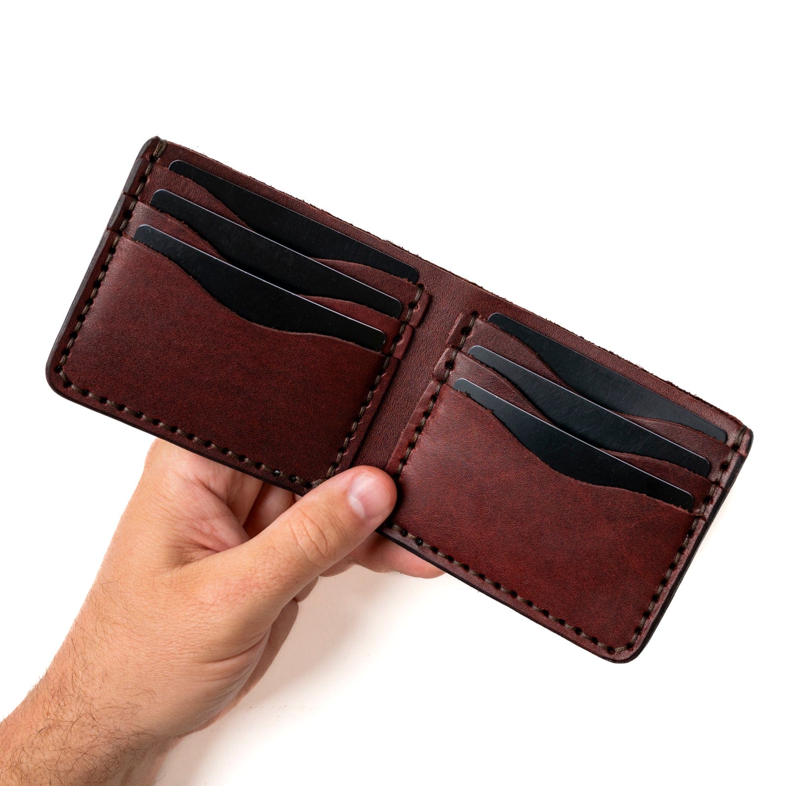 Traditional Bifold Leather Wallet - Oxblood