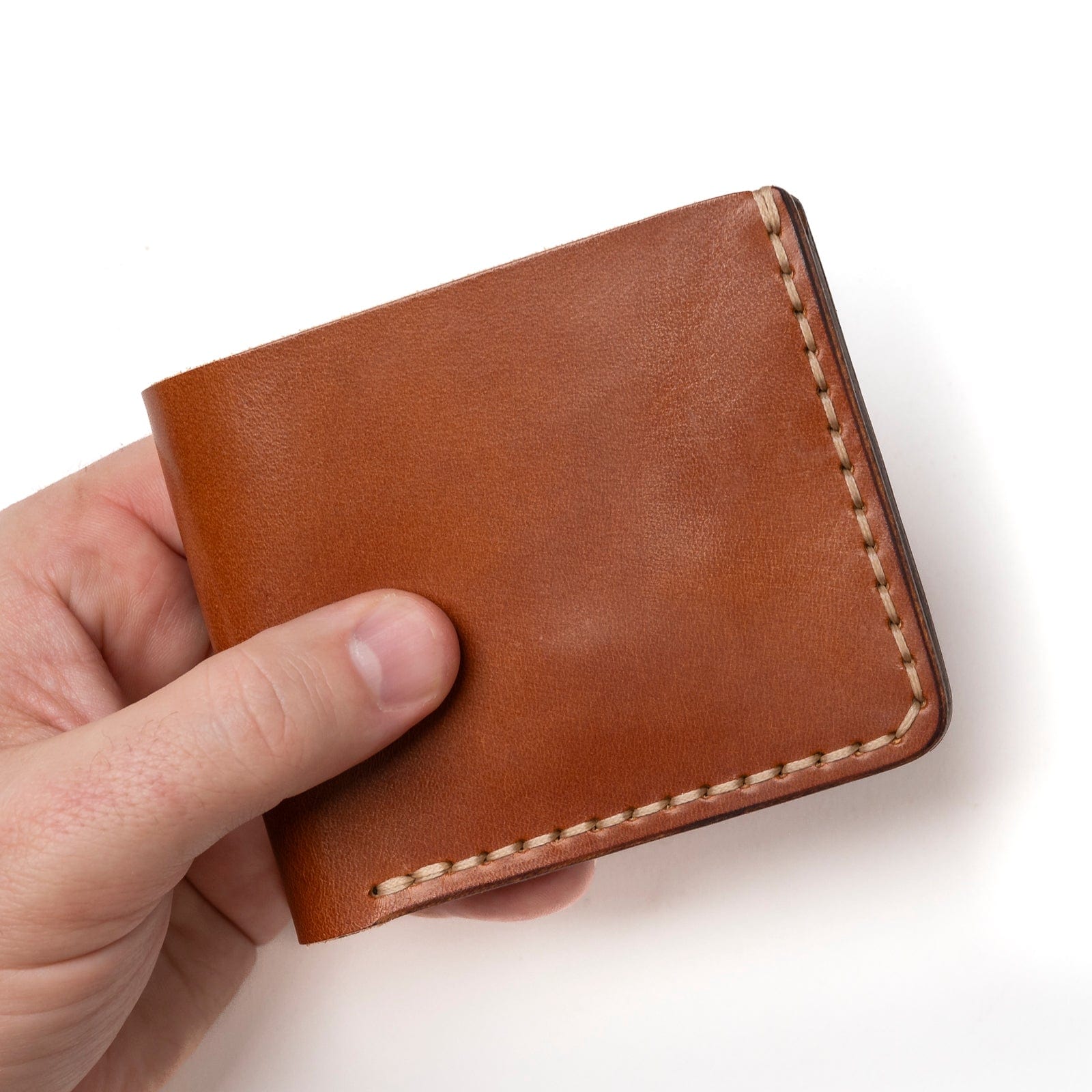 Traditional Bifold Leather Wallet - Whiskey