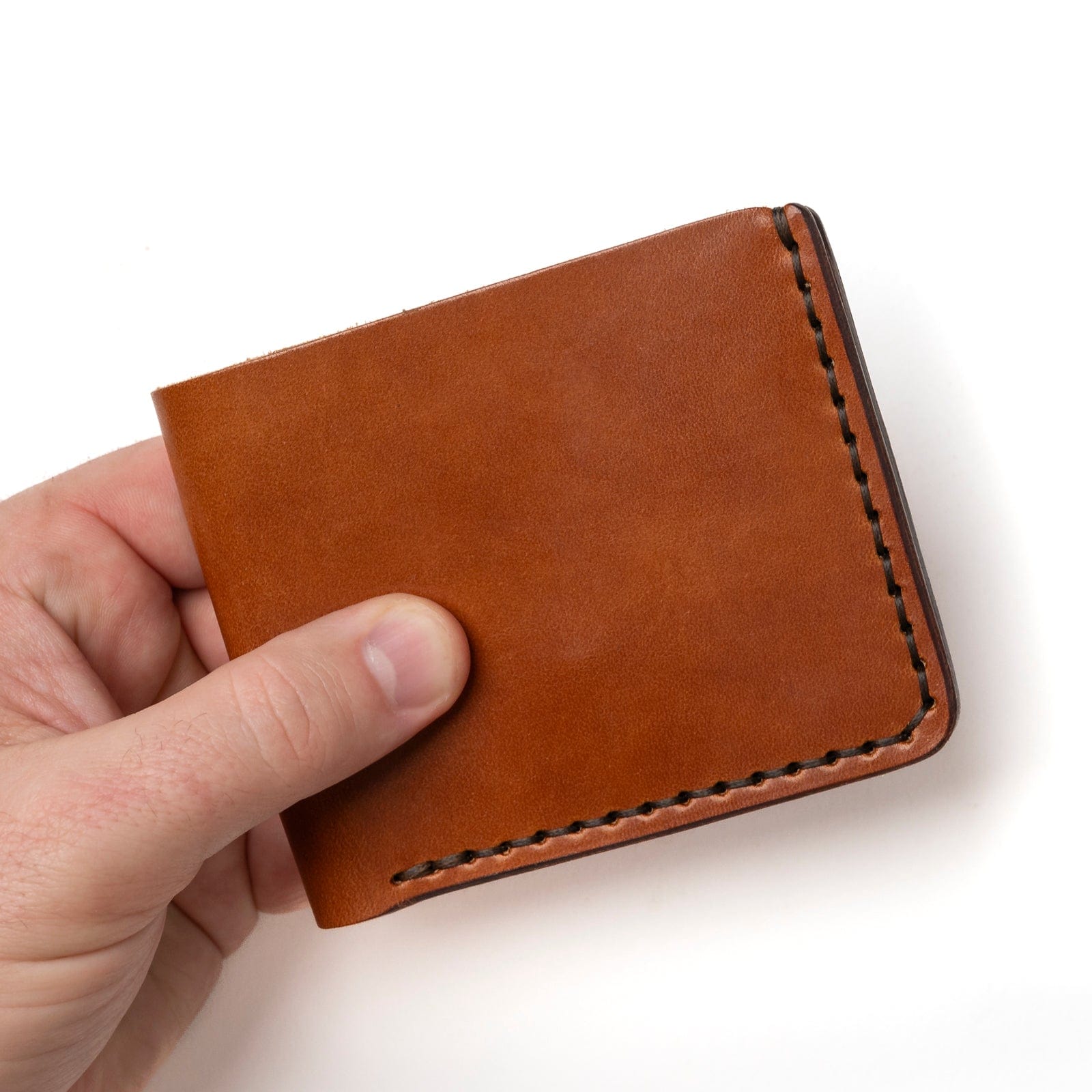 Traditional Bifold Leather Wallet - Whiskey