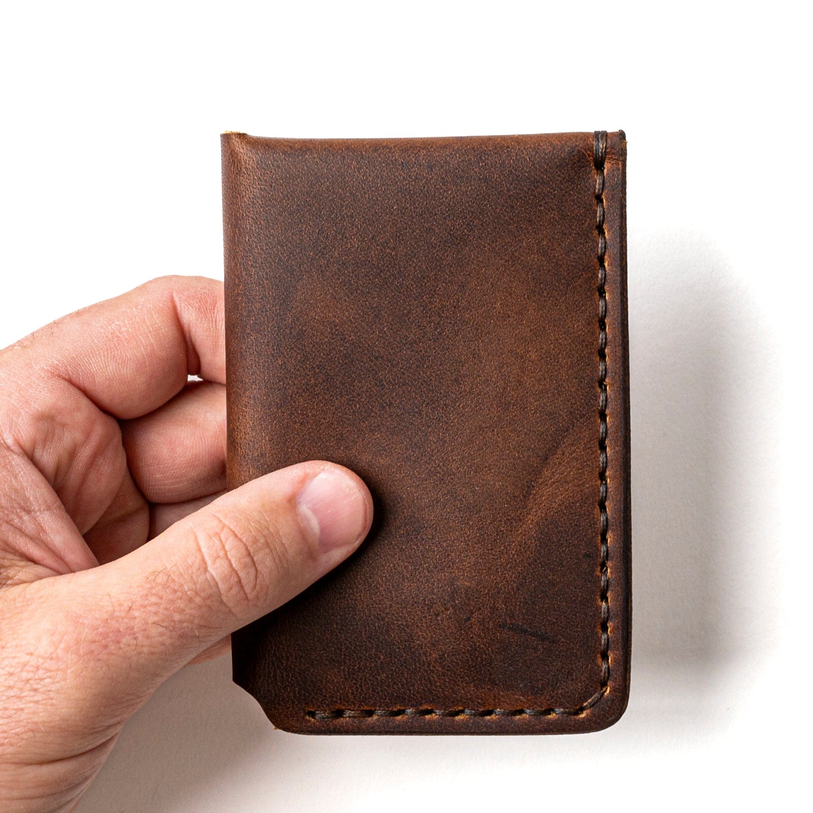 Leather Vertical Wallet - Heritage Brown