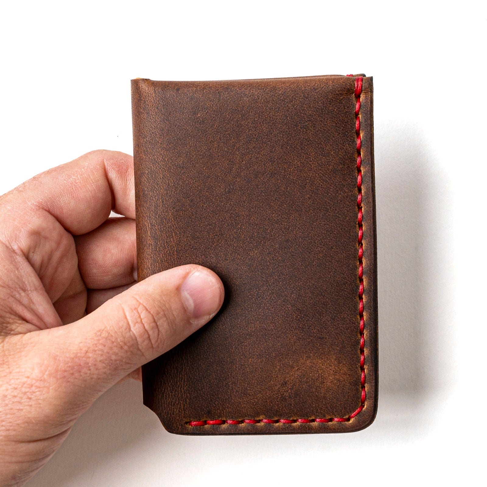 Leather Vertical Wallet - Heritage Brown