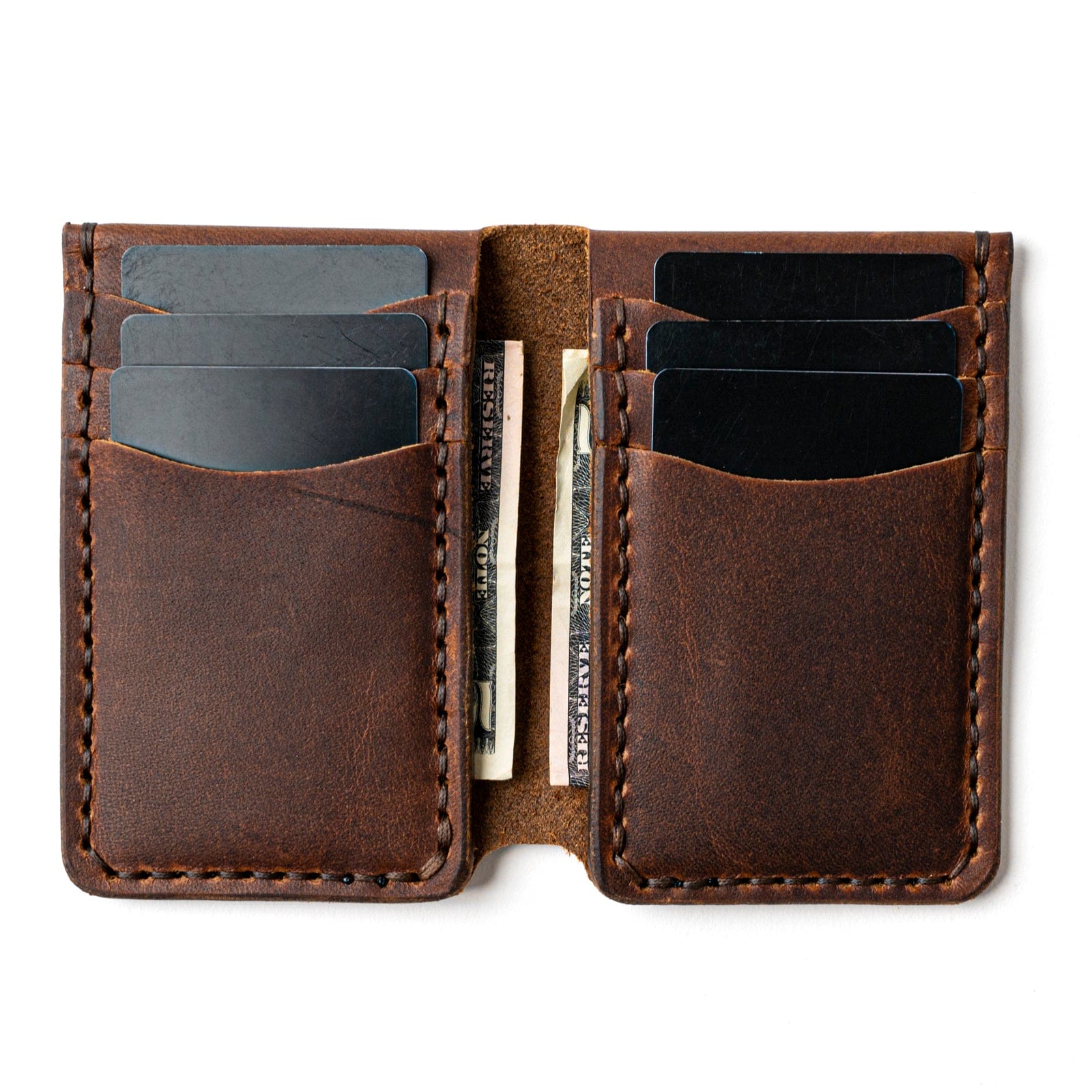 Leather Vertical Wallet - Heritage Brown