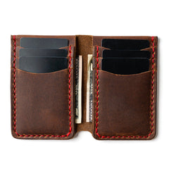 Leather Vertical Wallet - Heritage Brown