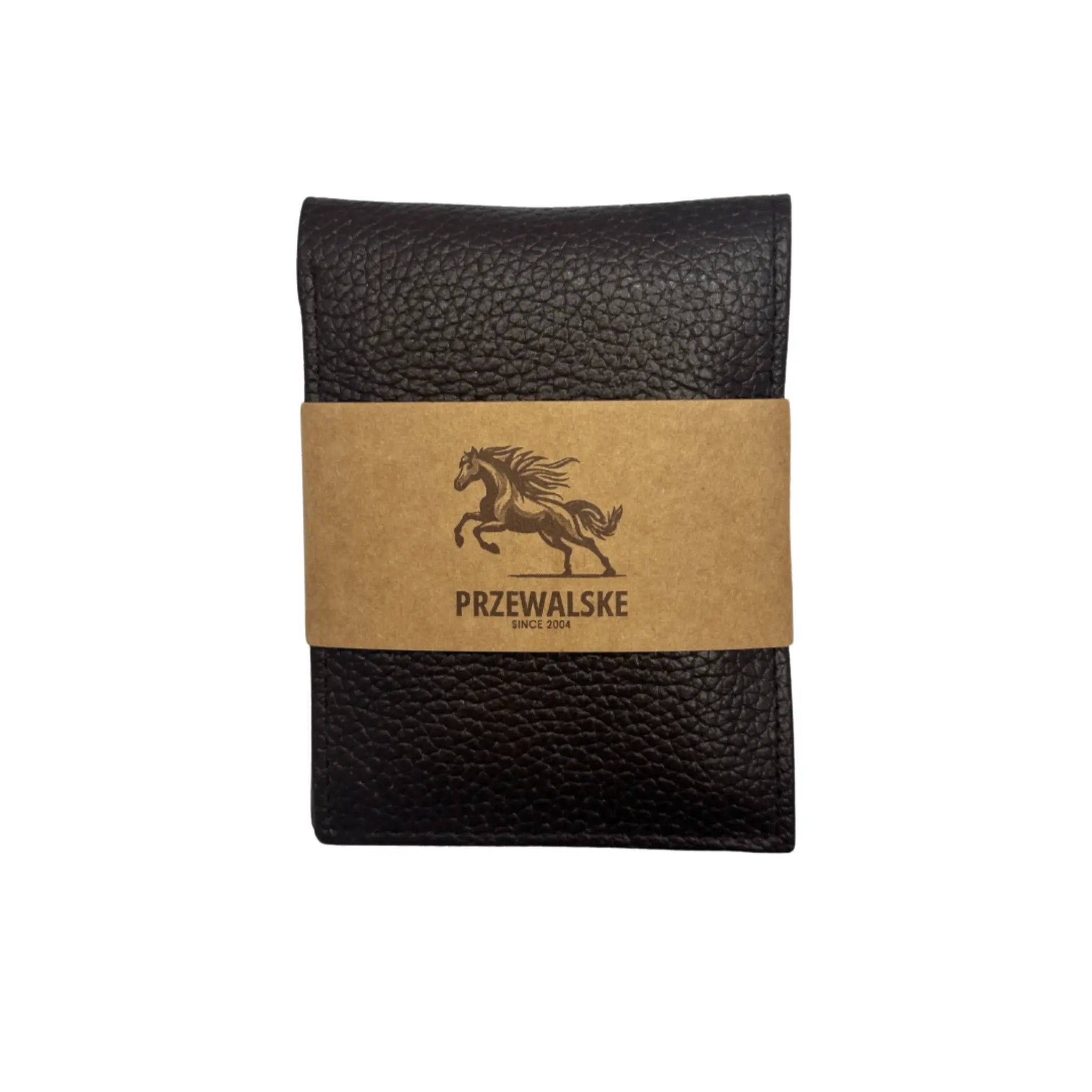 Luxury Defined | Bi - Fold Full - Grain Leather Wallet | Rich Black & Dark Brown - Przewalske