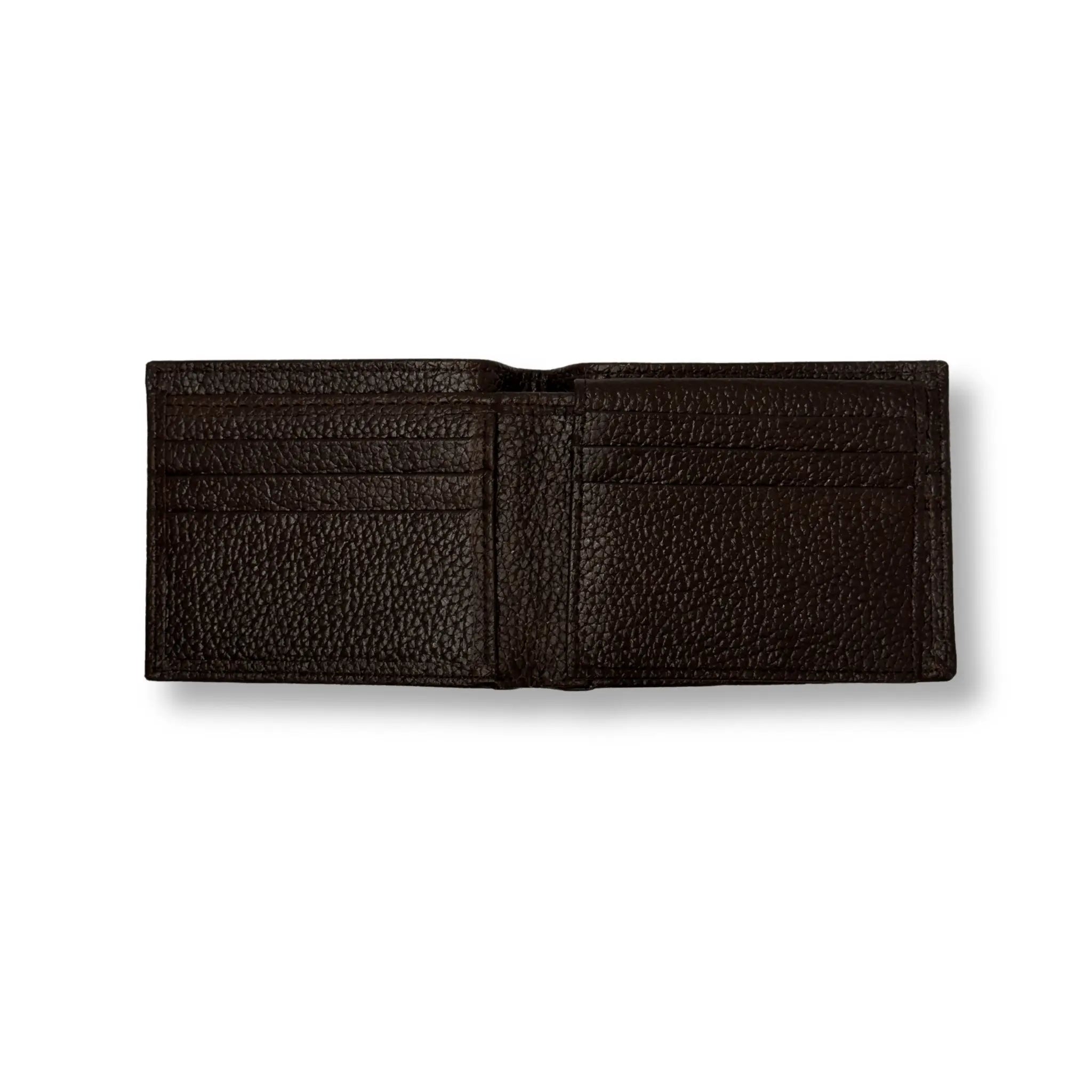 Luxury Defined | Bi - Fold Full - Grain Leather Wallet | Rich Black & Dark Brown - Przewalske