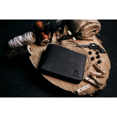 Signature Edition | Bi - Fold Crazy Horse Leather Wallet | Black - Przewalske