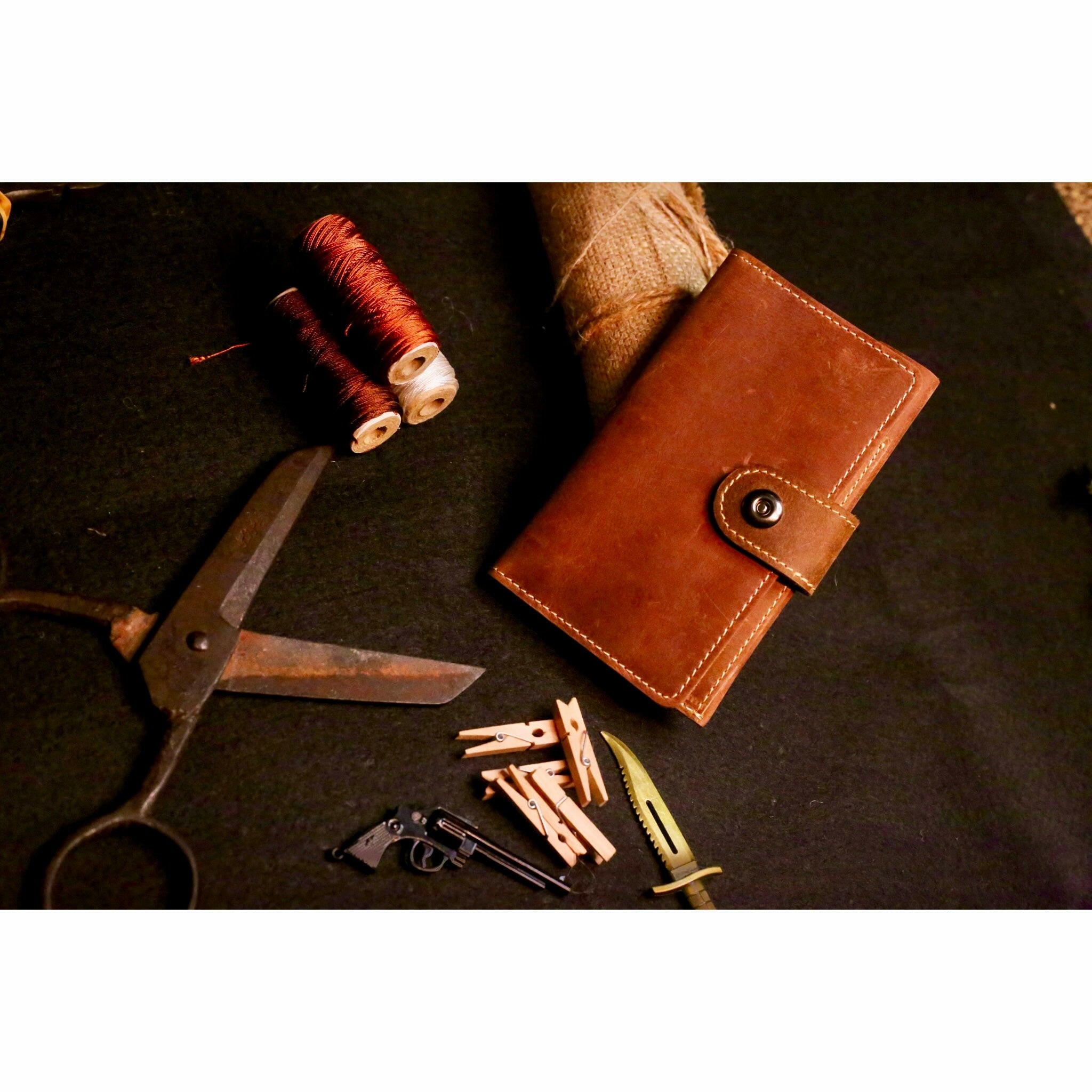 Voyager’s Companion | Premium Leather Mobile & Passport Wallet | Maroon & Dark Brown - Przewalske