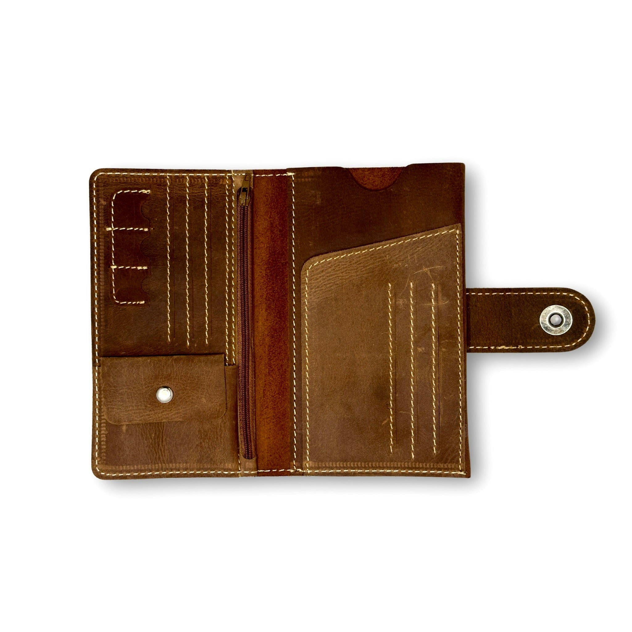 Voyager’s Companion | Premium Leather Mobile & Passport Wallet | Maroon & Dark Brown - Przewalske